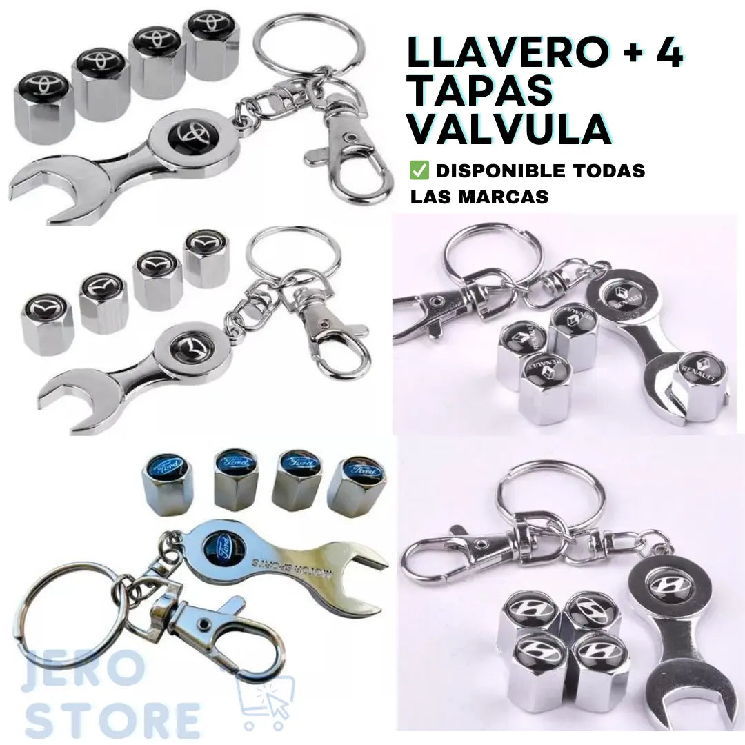 LLAVERO + 4 VALVULAS PRO ® Todas las marcas disponibles elegancia y estilo
