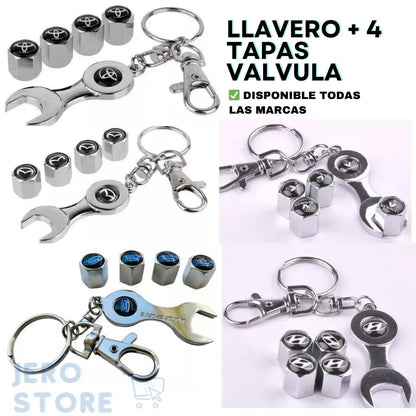 LLAVERO + 4 VALVULAS PRO ® Todas las marcas disponibles elegancia y estilo