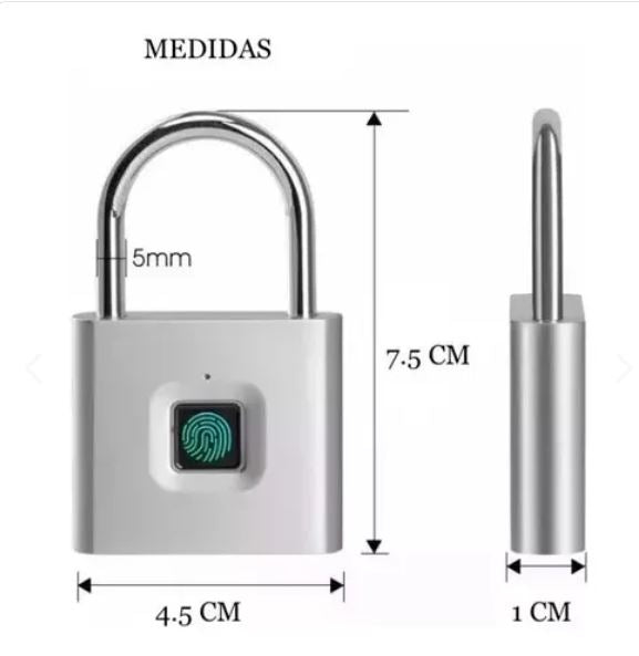 CANDADO DE SEGURIDAD CON HUELLA DIGITAL ©