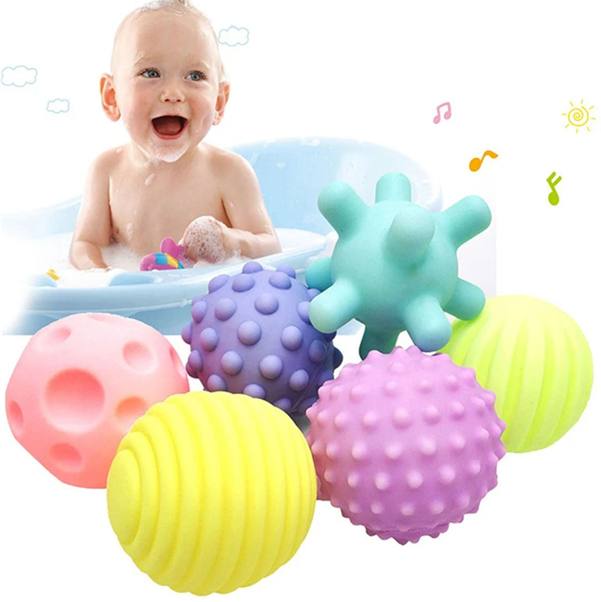 BABY BALLS ® Pelotas Sensoriales Para Bebes Pack X 6