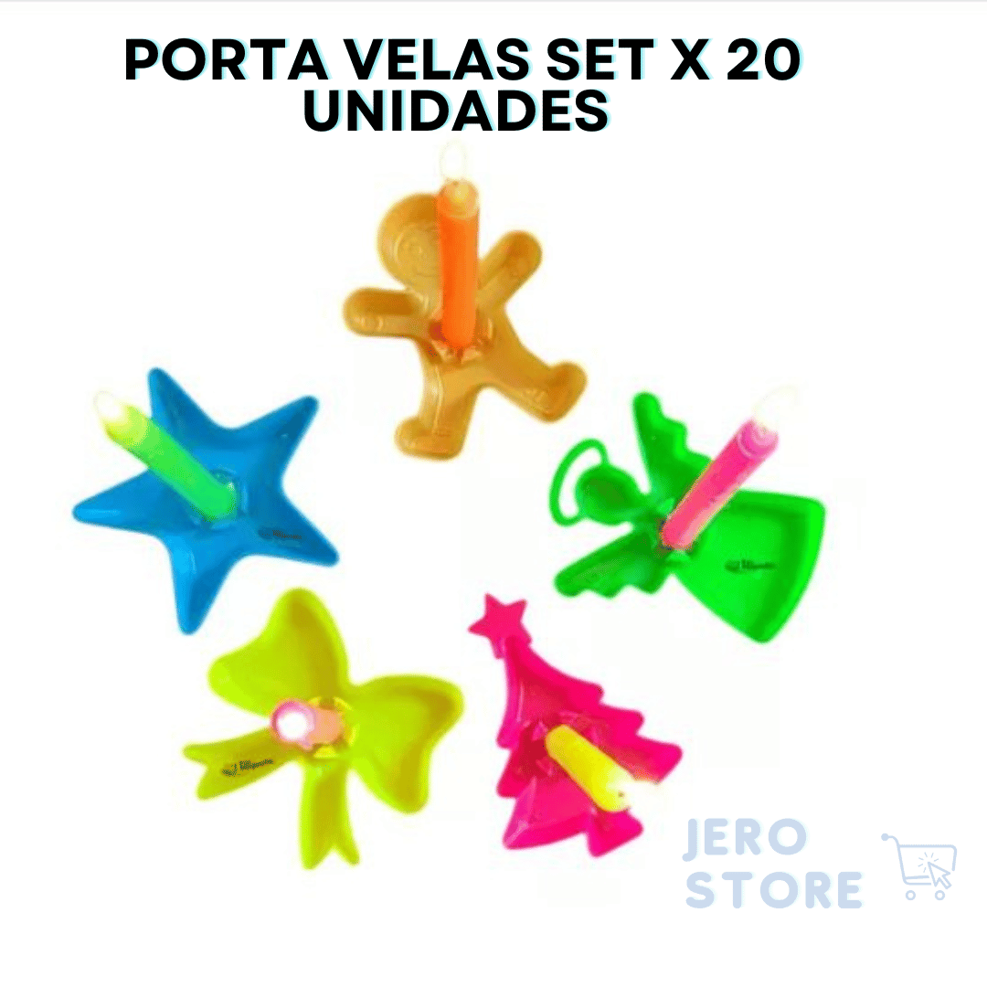 SET NAVIDEÑO X 20 PORTA VELAS 🕯️🕯️ + 20 VELITAS GRATIS 🎅